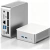 AskHand Mini PC 3200U (fino a 3,5 GHz) 8 GB RAM 256 GB SSD Win11 WLAN5/Bluetooth/RJ45 LAN 1000M/USB*4/USB-C*2/HDMI*2, uscita doppio monitor 4K@60Hz, ultraleggero, silenzioso, 4-6W a risparmio energetico Mini