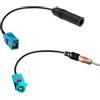 Xatgiouy Kit 2 Pezzi Adattatore Antenna Fakra Z, Cavo Fakra a DIN, Adattatore Antenna Auto Maschio e Femmina a DIN, Cavo Coassiale Universale per Autoradio Aftermarket FM Radio HD GPS Sistemi Multimediali