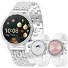 MYSHUN Orologio Smartwatch Donna Bluetooth e Risposta Vivavoce, Smart Watch con 1,27 Contapassi Cardiofrequenzimetro 100+ Modalità Sport Notifiche Messaggi Orologio Fitness Tracker per Android iOS (Argento)