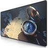 CSL-Computer TITANWOLF XXL Mousepad Gaming 900 x 400mm „Compass" - Tappetino Mouse Gaming Extralarge - Migliora precisione e velocità - Adatto a Roccat Razer Logitech Mouse e Tastiera
