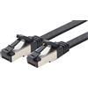 1aTTack.de Cavo patch Cat 8 piatto nero 40 Gigabit cavo di rete Ethernet LAN 40 Gbps 2000 MHz cavo patch Cat8 LSZH TPE PIMF Rj45 maschio 1 pezzo - 3 m