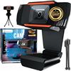 UTENSILIFY Super Pack Webcam Full HD 1080P + TRIPODE | Fotocamera Streaming con Microfono e Porta USB | Fotocamera PC | Fotocamera Web | Skype | Youtube | Twitch e Streaming | PC | Mac | Portatile |