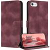 ZONNAVI Cover per iPhone SE 2020 / SE 2022/8 / 7, [Blocco RFID] Custodia a Libro in Pelle con Porta Carte, Flip Case Portafoglio Antiurto Cover per iPhone SE 2020 / SE 2022/8 / 7 (Rosso vino)
