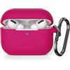 KOKOKA Custodia in Silicone Compatibile con AirPods Pro 2, Case Cover Protettiva in Premium Silicone per Airpods Pro 2 (2022 Released) Custodia con Moschettone, LED Frontale Visibile, Watermelon Red