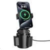 APPS2Car Caricatore da auto wireless Qi da 15 W solido supporto per tazza, braccio lungo regolabile e rotazione a 360°, adatto per portabicchieri rotondi da 3 a 4, funziona con custodie ≤ 4 mm