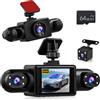 NHOPEEW Dash Cam a 4 Canali 360° per Auto con Telecamera 1080P | Telecamere Anteriore, Sinistra, Destra e Posteriore, Registrazione in Loop, Rilevamento del Movimento, Scheda TF 64G