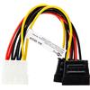 Goobay 68524 Cavo Elettrico/Adattatore a Y per PC, Connettore 5.25 a 2 SATA, 0.13 m Lunghezza del Cavo
