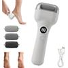 Generic Strumento elettrico ricaricabile per pedicure con sensore di pressione intelligente, rimozione calli del piede con 3 teste a rullo, lima senza fili per talloni secchi screpolati e rimozione della