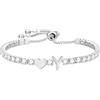 Halora Braccialetto Tennis in Argento Sterling per Donna, Braccialetti Regolabili con Iniziale Cuore A-Z Ipoallergenici Gioielli Regalo per San Valentino Compleanno per Ragazze Amiche Figlia Sorelle