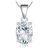 JewelryPalace 1-2ct Collana Solitario Donna Argento 925 con Creato Moissanite, Collana Ciondolo Pietra a Taglio Ovale con Catena Veneziana 45cm, Collane Pendenti in Tre Ori Set Gioielli Donna