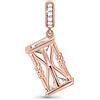 GNOCE Ciondolo Clessidra Placcato Oro Rosa in Agento S925 Tempo Charm Bead Per Bracciali e Collana Regalo per Moglie Donne