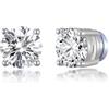 Philip Jones Orecchini a clip magnetici rotondi da uomo placcati in argento creati con cristalli Zircondia®