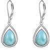 VONALA Orecchini a monachella, in argento Sterling 925, con acchiappasogni, Larimar, opale, lapislazzuli, turchese, gioielli regalo per donne, 33mm*11.5mm, Argento sterling, Larimar