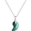 COAI Collana da Donna in Argento 925 con Ciondolo Magatama di Malachite, Collana Amuleto Donna, Regalo Portafortuna per Lei
