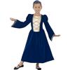 Smiffys Costume da Bambina in stile Principessa Tudor, Royal Blue, Vestito e Bandana Halloween