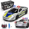 Muakiz Macchina Telecomandata per Bambini, Macchina Polizia Giocattolo Auto Radiocomandata RC Car con Batteria Ricaricabile e Luce della Polizia Giochi Bambini 3 4 5 6 7+ Anni Regalo Bambino, Argento