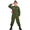 Fun Shack Costume Pilota Bambino, Costume Aviatore Halloween Bambino | Tuta da Aviatore Verde & Cappello, Distintivi Militari, Da Infilare, Perfetto per Halloween, Ideale per il Gioco di Ruolo