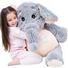IKASA Elefante Gigante Animale di Peluche Regali di Morbido Giocattolo (Grigio, 100cm)