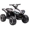 TOYSCAR Quad Elettrico per Bambini 12V Falcon X 3-5 Anni 2 Motori Sedile in Pelle e Telecomando Fari LED MP3