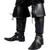 Boland 81995 - Ghette Ryder, Boot Top, per donna e uomo, nere con lacci, per moschettiere, pirata, cavaliere, Medioevo, festa a tema, carnevale, accessorio di Halloween