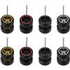QUARKZMAN 8 Set Ruote E Pneumatici 1/64 Oro Argento, Rigo Rossa E Nera | Cerchi Y-Spoke, Con Assali, Per Modellini RC Auto Diecast Personalizzabili