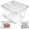 BORDRISE Contenitore per Sous Vide, 11 L Contenitore con coperchio e griglia per circolatore a immersione Sous Vide 32,5x26,5x20cm Contenitore trasparente multifunzione per la cottura di pesce e carne