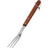 Generico Forchettone per Barbecue in Acciaio Inox con Manico in Legno Rivettato, Lunghezza 40 cm - Accessorio Barbecue di Alta Qualità.