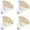 Akynite Faretto MR11 GU4 12V 4W LED Luce Calda 3000K, 120°, 400LM, Ø35mm MR11 35W Alogene Equivalente, AC DC 12V-24V GU4 Faretto da Incasso LED per Cappa Cucina Camper, set di 4