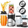 Ganiza Frullatore per frullati, frullatore da 900 W per frullati e frullati, 15 pezzi di frullatore personale e smerigliatrice combinata per cucina, frullatore con 4 tazze portatili senza BPA, ricette