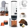 RoserRose Caffettiera Portatile, Macchina per Caffè Viaggio - Senza Fili & Auto-Riscaldante - Con Batteria 7800mAh, 15 Bar di Pressione - Compatibile con NS/DG/Caffè Macinato (Bianco)