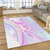 PEIHUODAN Tappeto Cameretta Bambine, Morbido Soffice, Stampa Unicorni Rosa Arcobaleno, Graziosa Decorazione Cartoni Animati, Tappetino Da Gioco Per Bambini, Decorazione Camera Bambini (Colore 1,100x200cm)