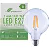 greenandco Lampadina a filamento LED | trasparente | CRI 90+ | E27 G125 | 7,2 W 1335 lm | sostituisce 90 W | 3000 K bianco caldo | 320° | 230 V | senza sfarfallio | Classe energetica A