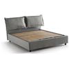 Talamo Italia - Letto alla francese Agnese, Letto contenitore in tessuto, Apertura frontale, Adatto per materasso Cm 140x190, 100% Made in Italy, Grigio