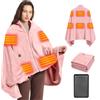 Moteoza Coperta Riscaldante Elettrica 160x90 cm, 16000 mAh, 6 Zone, Rosa
