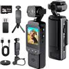 NTMHCTA Mini Body Cam 2K con Schermo HD da 1,54, Videocamera Portatile Audio Video, Obiettivo Rotabile 270°/180°, Mini Action Cam Indossabile con Scheda 64GB per Vlog e Viaggi