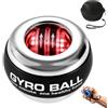 BeSokar Gyroball, Pallina Giroscopica per Allenamento Polso, 5 Livelli di Resistenza, LED, con Borsa e Braccialetto (Guscio metallico)