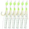 Nutup 6pcs per Sabiki Rig luminoso morbido esche ami per pesca in mare (11#)