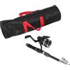 JUMPLAWN Combo Canna da Pesca Telescopica, Fibra di Vetro Nera | Manico Ergonomico Antiscivolo, e Recupero Fluidi, Portatile, per Walleye e Bass, Campeggio
