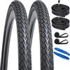 YUNSCM 2 pneumatici per bici da strada 700 C 700 x 40 C/42 - 622 e 700 C valvola Schrader compatibile con 700 x 38 C 700 x 39 C 700 x 40 C 700 x 42C bici da strada pneumatici e tubi (Y-1481)
