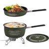 Genérico Pentola e padella da campeggio impilabile, compatta, riscaldamento uniforme | Set da cucina per backpacking, escursionismo, camper, picnic, sopravvivenza, caccia, spiaggia