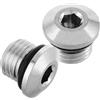 TOYANDONA 2 Pezzi Tappo Vite per Porta Bassa Pressione Subacquea 3/8-24 | Compatibile Erogatore, Manutenzione Professionale, Finitura Lucida Argentata, per Sistemi Sidemount