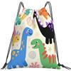 Dusviba Zaino con coulisse e conchiglie in corallo con dinosauro | Borsa da palestra leggera in poliestere resistente all'acqua per sport, viaggi, scuola, yoga, spiaggia, shopping