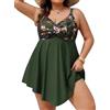 Hanna Nikole Costume da bagno intero da donna, taglie forti, push-up, controllo pancia, monokini incrociato, costume da bagno con spacco, costume da bagno con pantaloncini da bagno