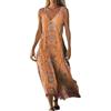 Gienslru Vestiti Donna Estivo 2026 Eleganti Vestito Lino Abito Senza Maniche a V Boho Chic Taglie Forti Comodo Fresco Abiti Lunghi Spiaggia Mare Curvy Abbigliamento con Tasche Casual Dress Copricostume