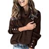 Generico Maglie Donna Elegante a Collo Alto Intrecciato Casual Lavorato a Maglia per Autunno e InvernoPullover Maglione Lavorato Maglia