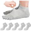 MOAMUN 5 Paia Di Calze Con Dita, Calzini Con Dita Separate Uomo Morbidi e Traspiranti, Calze Uomo Cotone Calzini Corti Per Lo Sport e Il Lavoro (IT, Numero, 39, 43, Regular, Regular, Grigio)