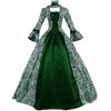KHIRVWL Abito Medievale da Donna Abito Gotico retrò Abito da Palazzo Abito Victoria con Fiocco Collo Quadrato Abito Maniche Lunghe Abito da Sera per Festa di Carnevale di Halloween Vestiti Cerimonia