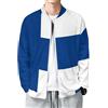 MIATCENRT Giacca da baseball con cerniera da uomo, leggera, con stampa finlandese, aperta sul davanti, scollo rotondo, manica lunga, cappotto casual con tasche