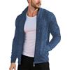 Generisch Cardigan da uomo classico lavorato a maglia Cardigan con chiusura lampo e colletto alto da uomo cappotto invernale tinta unita giacca sportiva traspirante giacca casual