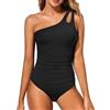 USUN Costume da Bagno Intero Donna Scollo a V Curvy Costumi Elegante Pancia Ruched Push up Beachwear Monokini Controllo della Pancia Vintage Sexy Vita Alta Swimsuit Slim Un Pezzo Spiaggia Swimwear